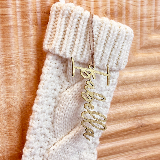 Custom Wooden Stocking Name