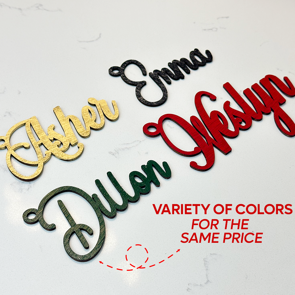 Custom Wooden Stocking Name