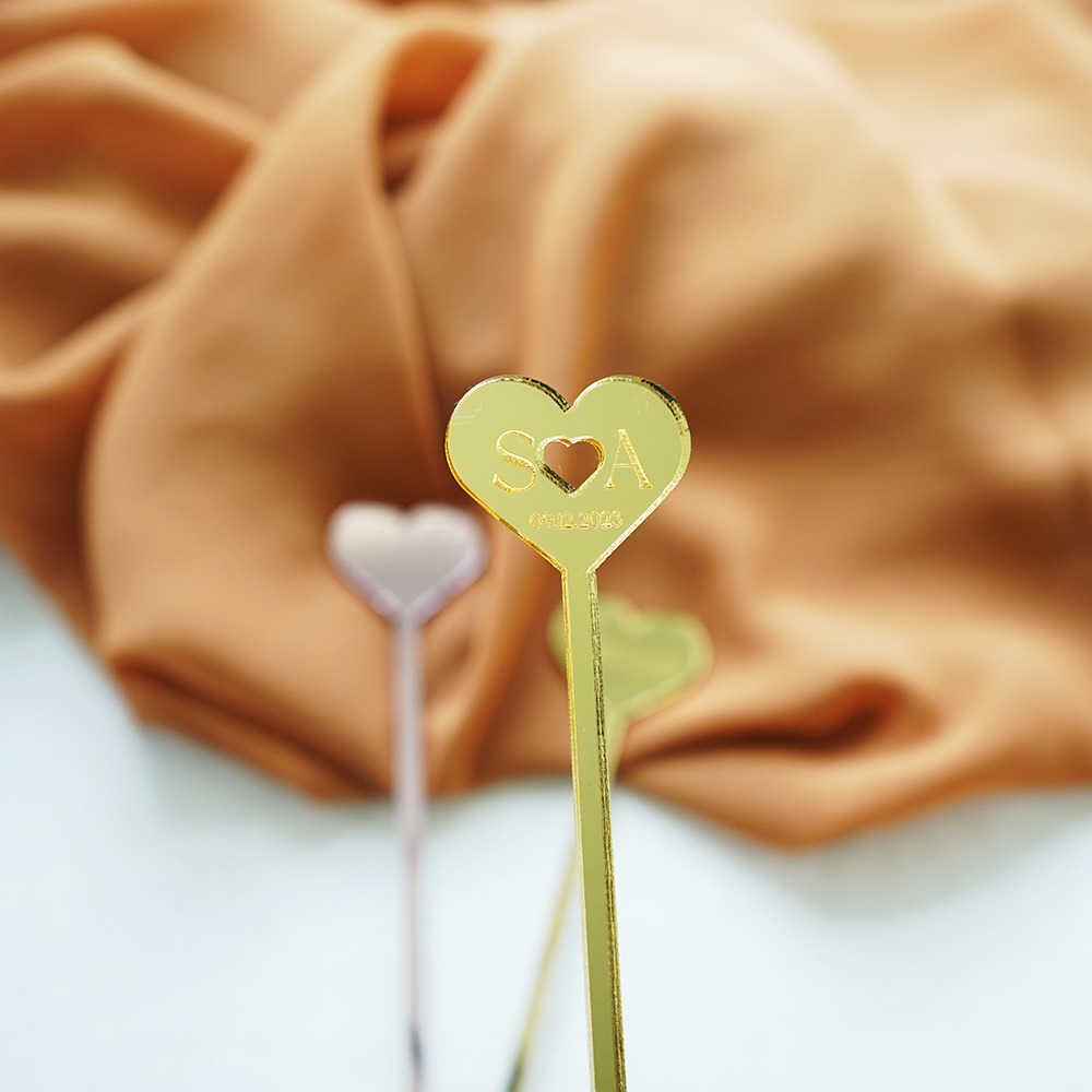 6'' Custom Heart Drink Stirrers