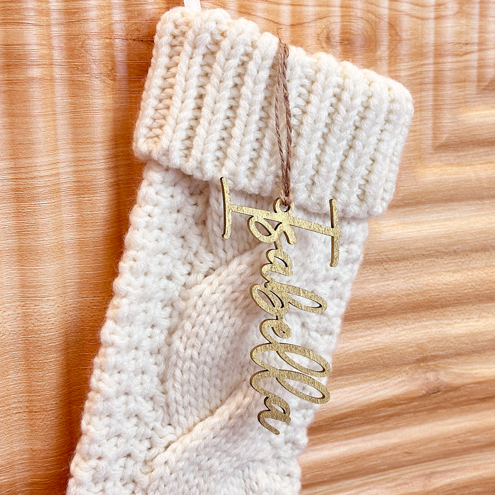 Custom Wooden Stocking Name
