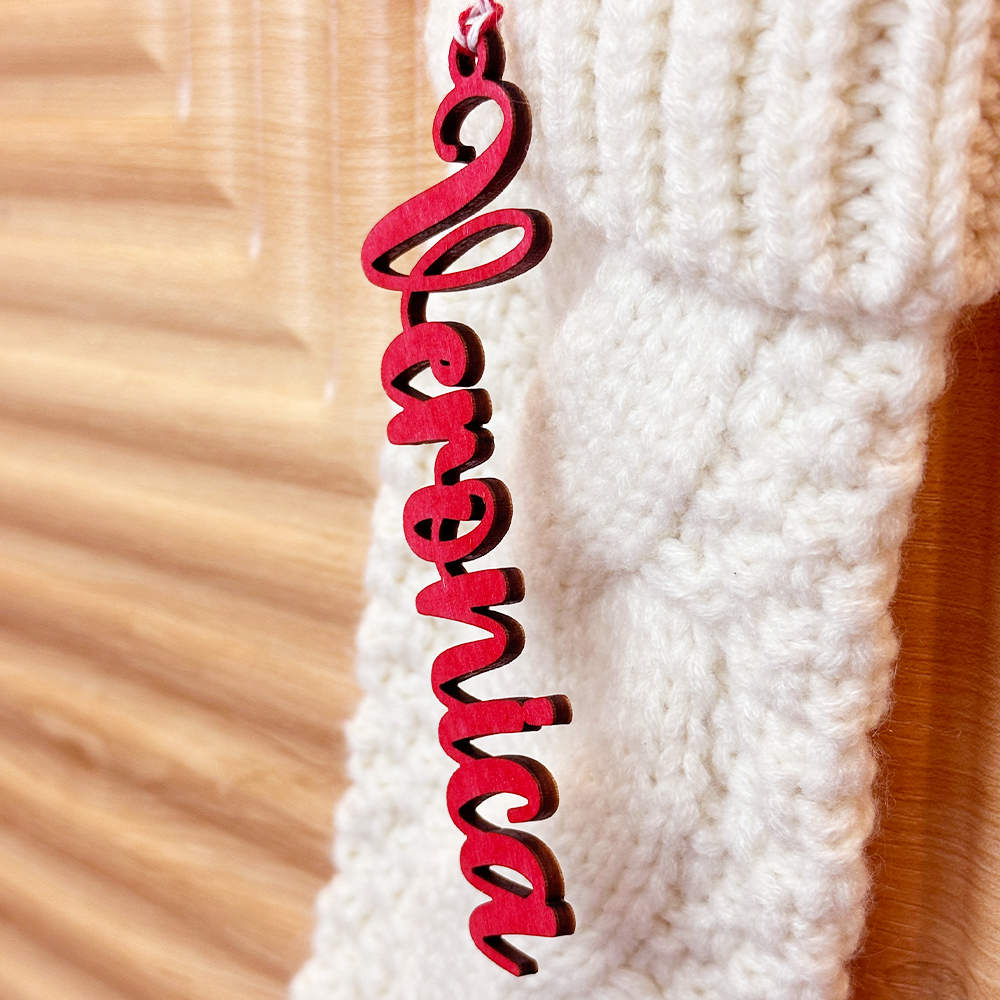 Custom Wooden Stocking Name