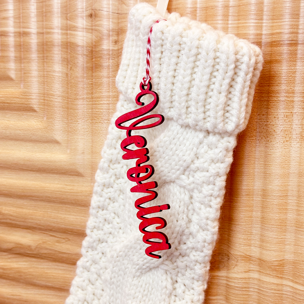 Custom Wooden Stocking Name