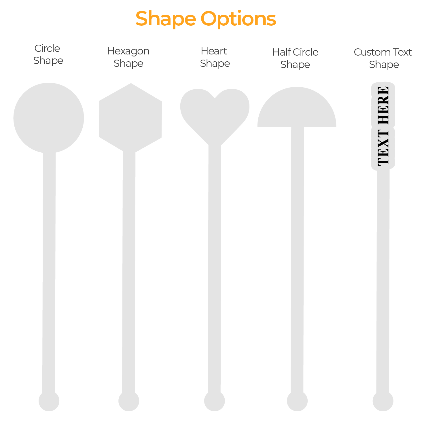 6'' Custom Heart Drink Stirrers