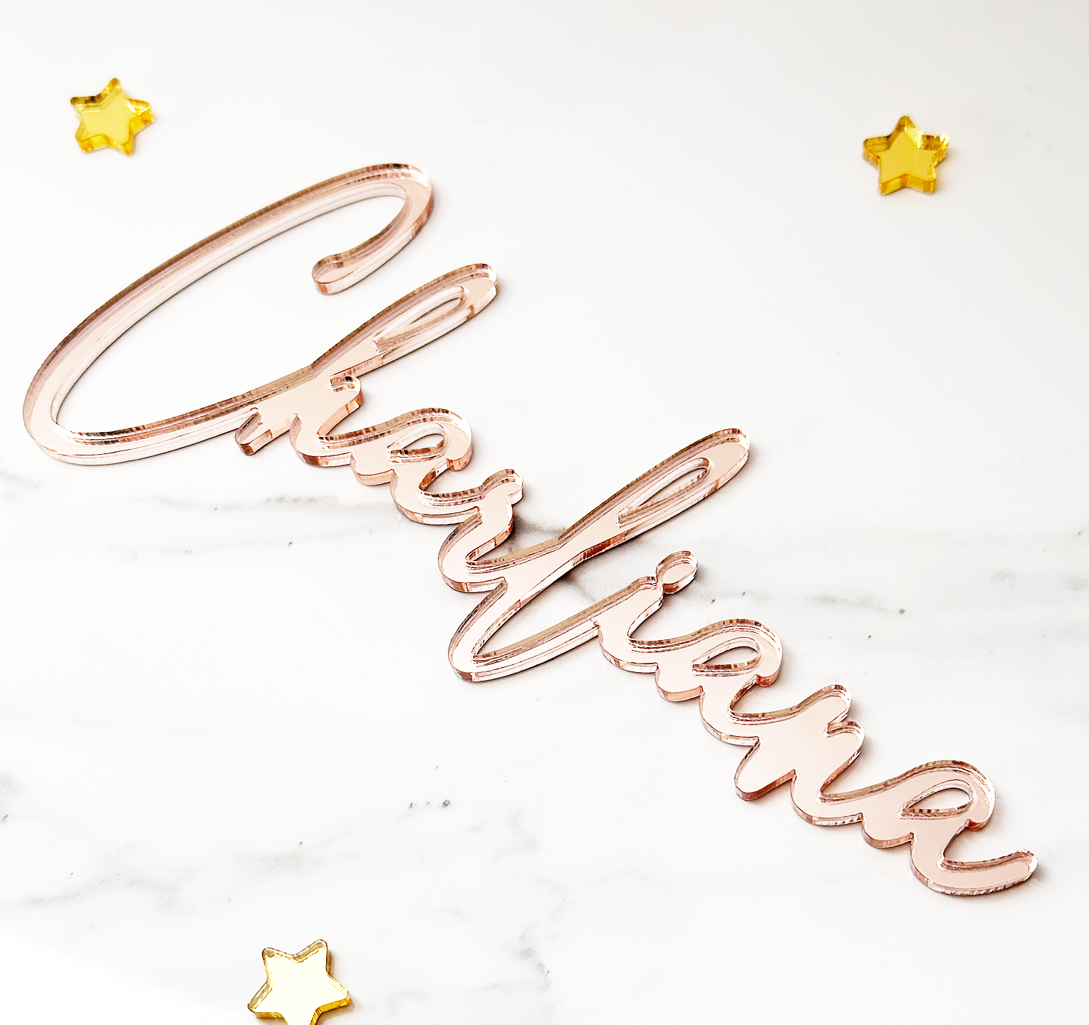 Custom Acrylic Cake Name Rose Gold