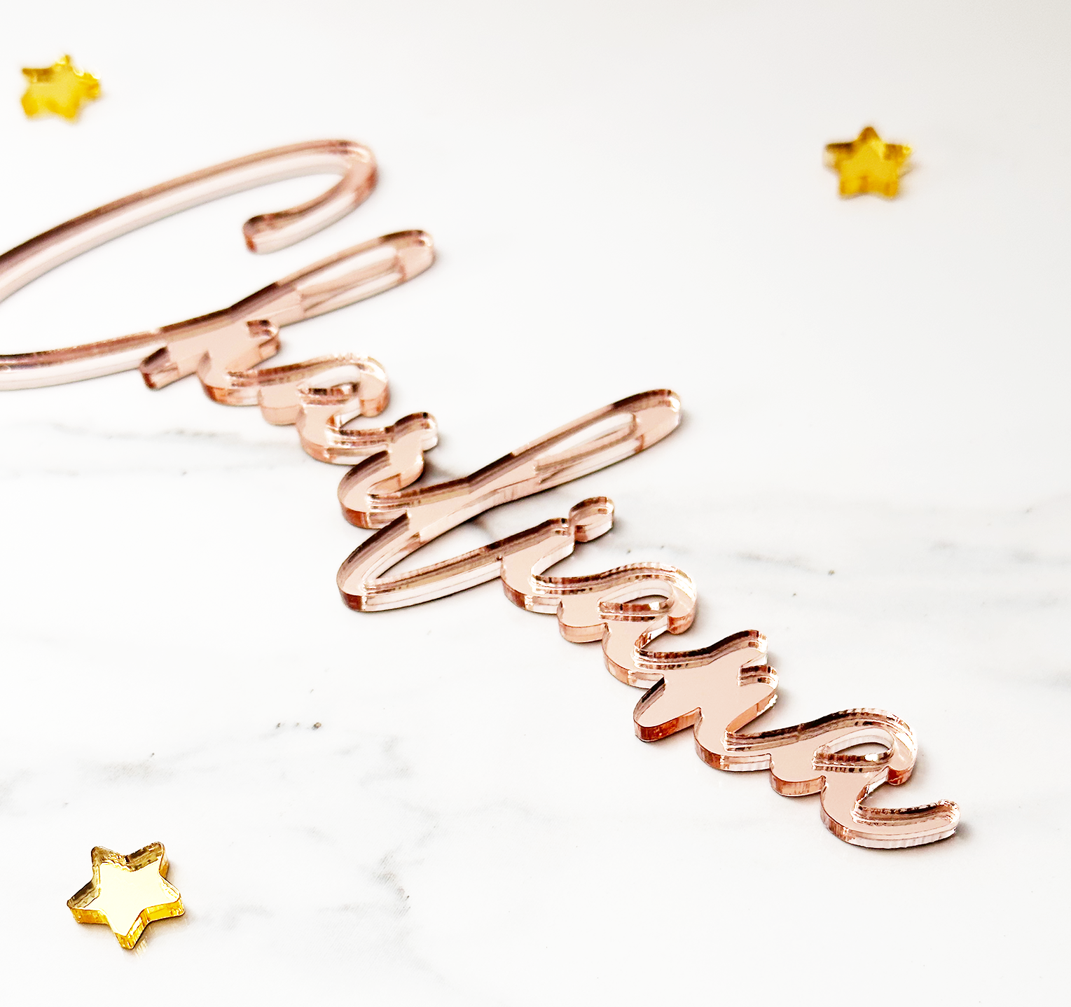 Custom Acrylic Cake Name Rose Gold