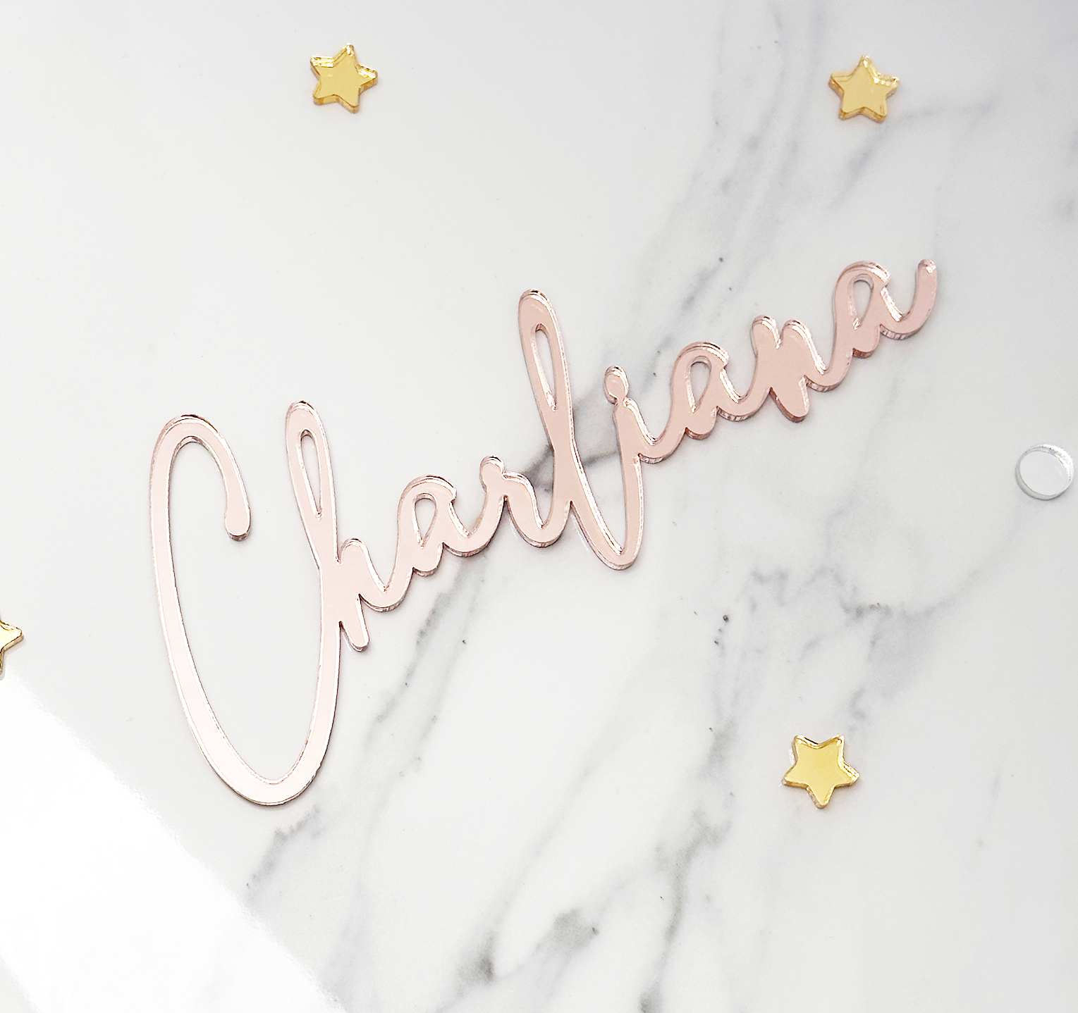 Custom Acrylic Cake Name Rose Gold