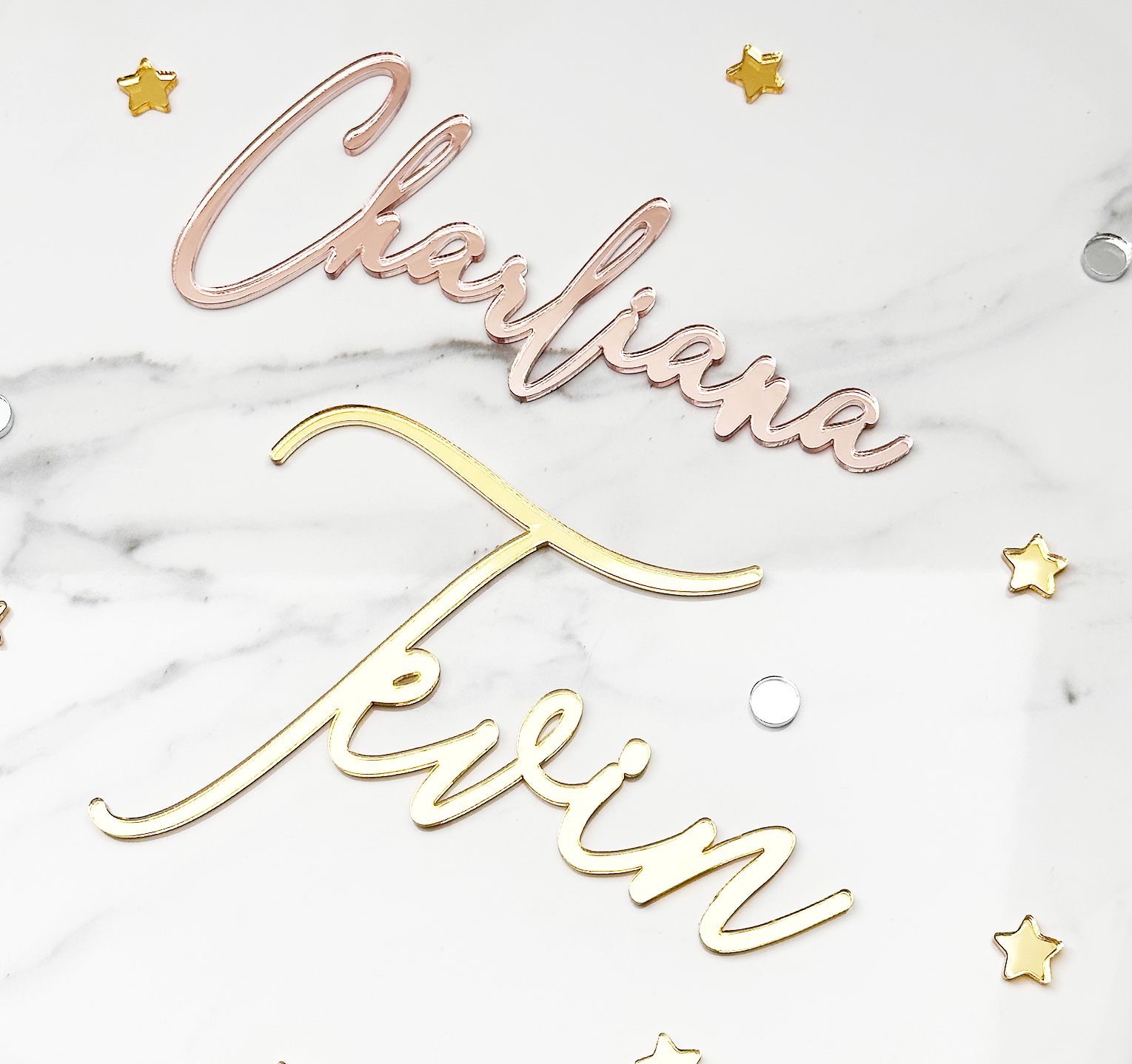 Custom Gold Acrylic Cake Name