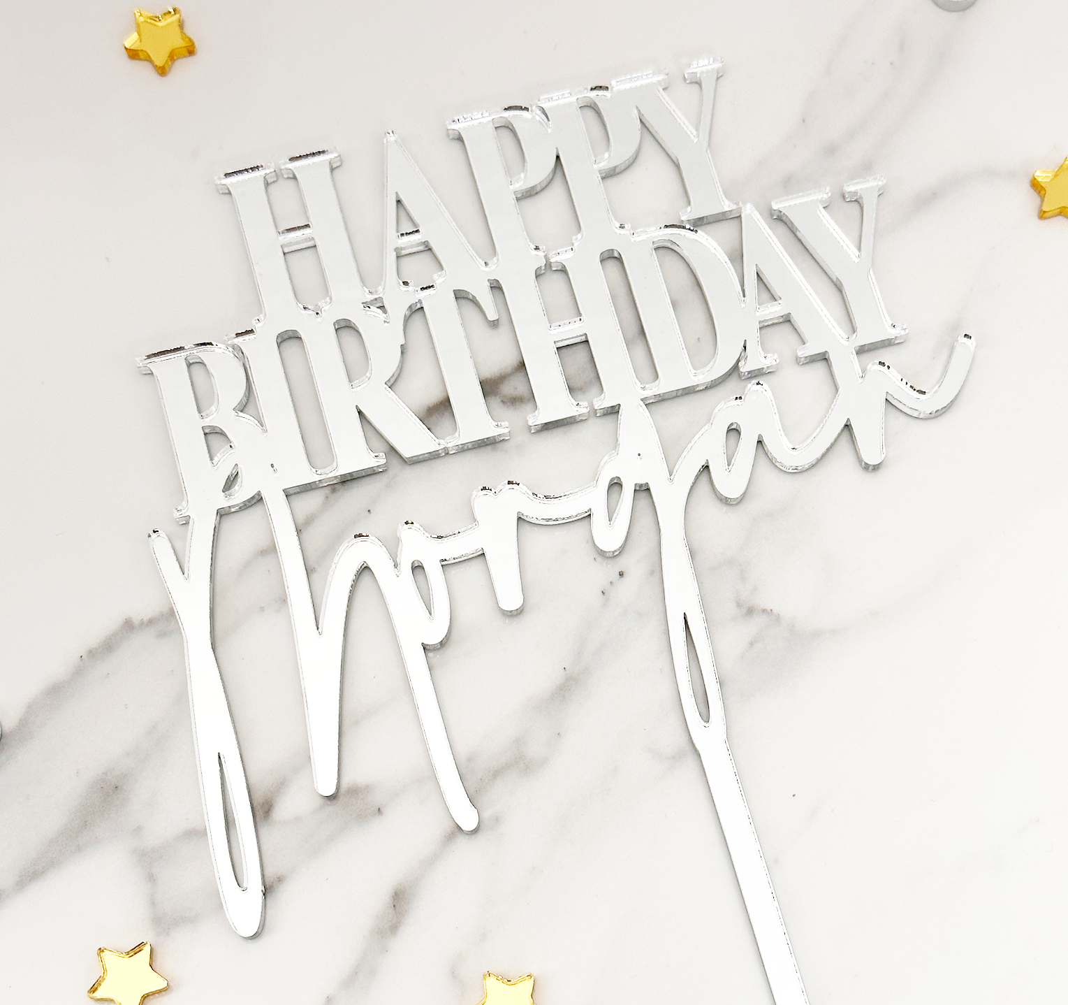 Custom Happy Birthday Acrylic Cake Topper