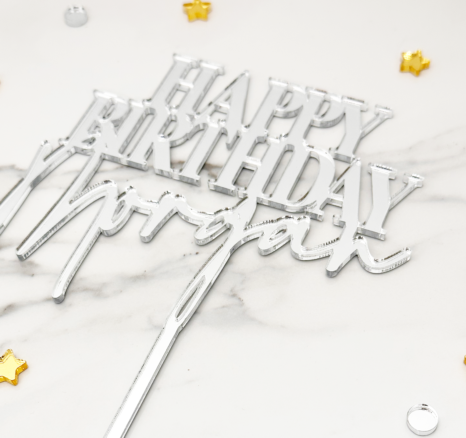 Custom Happy Birthday Acrylic Cake Topper