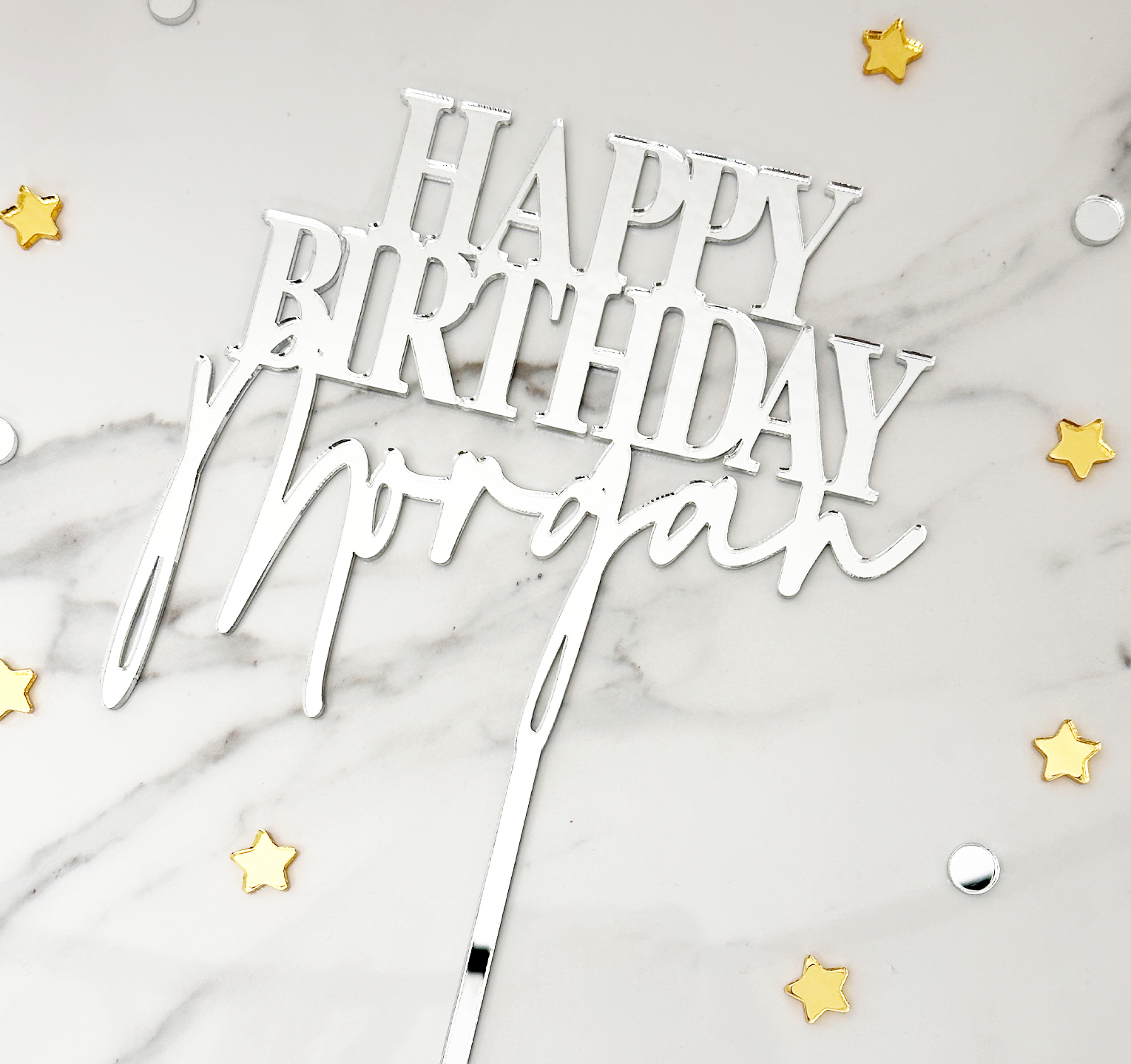 Custom Happy Birthday Acrylic Cake Topper